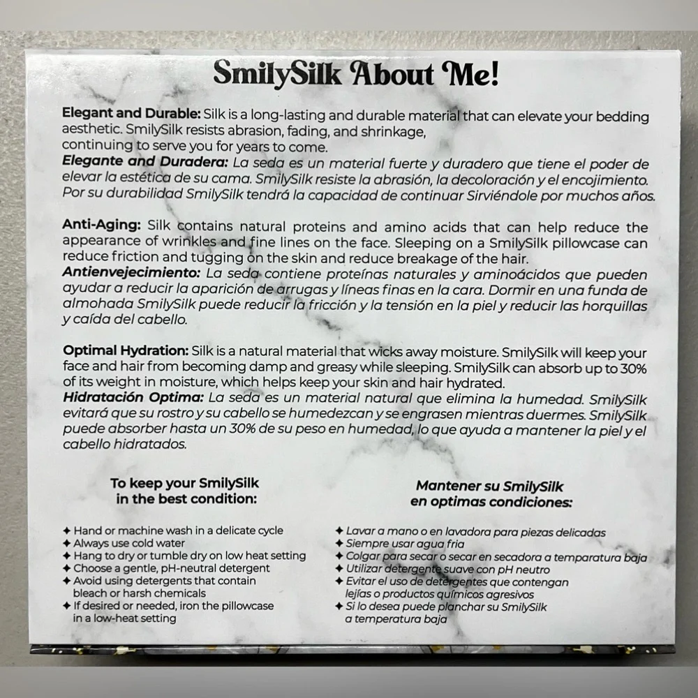 NWT Smily Silk Pillowcase - 100% Pure Mulberry Silk - 22Momme Highest Grade 6A